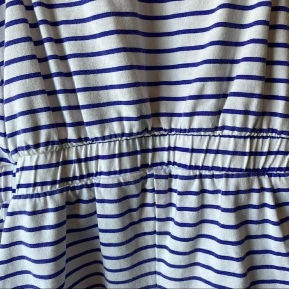 Art & Eden Nelli Romper Organic Blue Stripe Sz 5